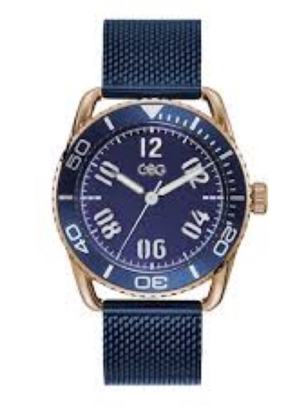 GBG Guess Explorer G89121G1 Blue Rose Gold Men’s Watch Needs Battery - Picture 3 of 6